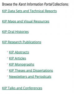 Areas of Focus for the Karst Information Portal