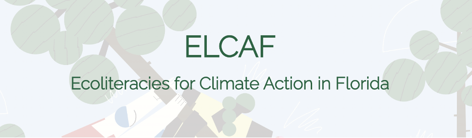 ELCAF logo showing human cartoon figures lifting a tree together.