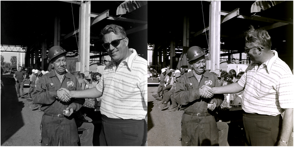 Two photos of Columbus Brooks Mashburn receiving an award