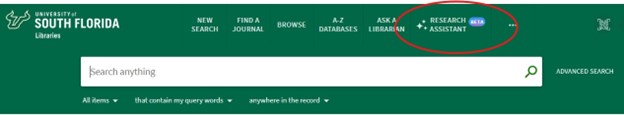screenshot of Primo search with tool bar.