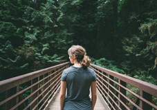 Woman on a boardwalk