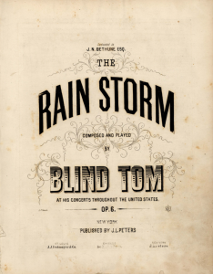 "The Rain Storm" sheet music, composed by Thomas "Blind Tom" Wiggins.